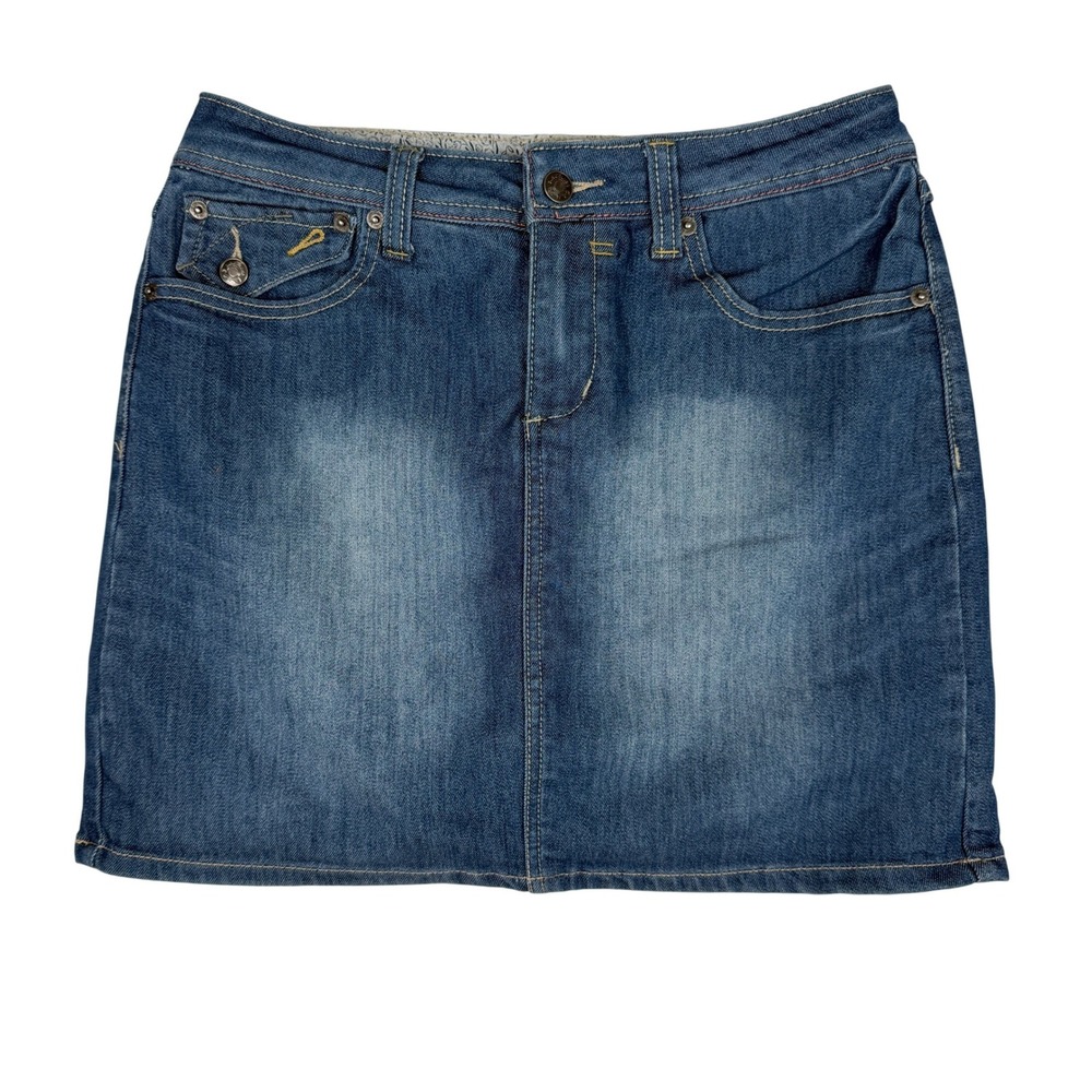 L.A. Blues Denim Skort Mini Skirt Built-in Shorts Size 6 Blue Medium Wash
